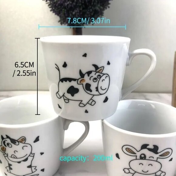 Cartoon Ceramic Cup Mug Creative Cow + Spoon - Picture 3 of 5
